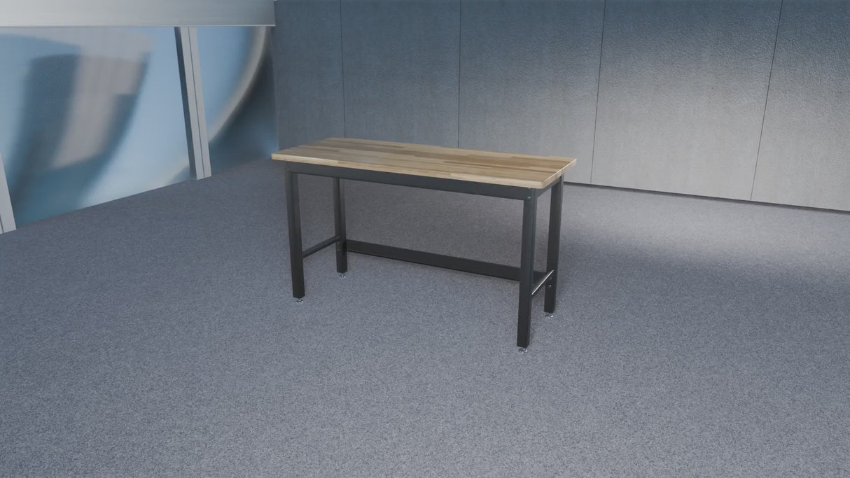 Flatpack Workbench with Solid Wood Worktop