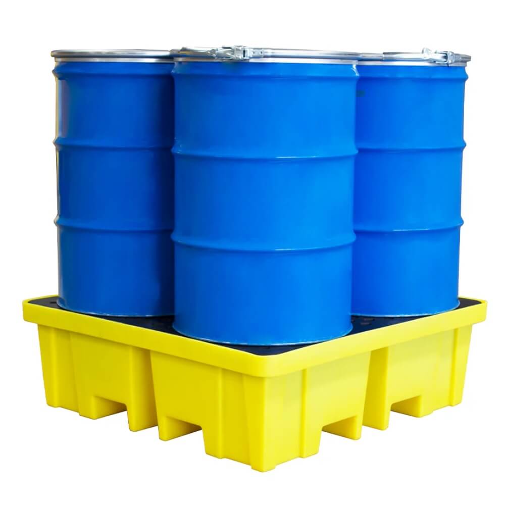 Drum Spill Pallet for 4 Drums - 4 Way FLT Access