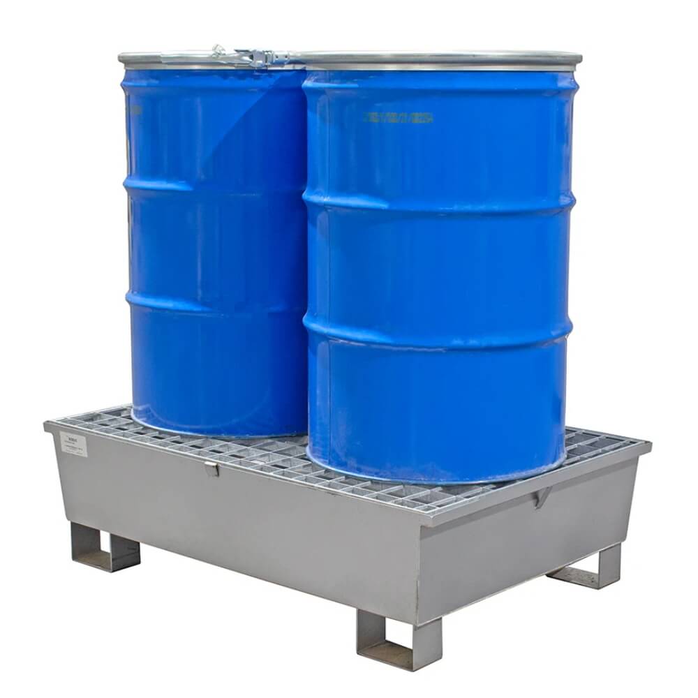 Galvanised Drum Spill Pallet for 2 Drums
