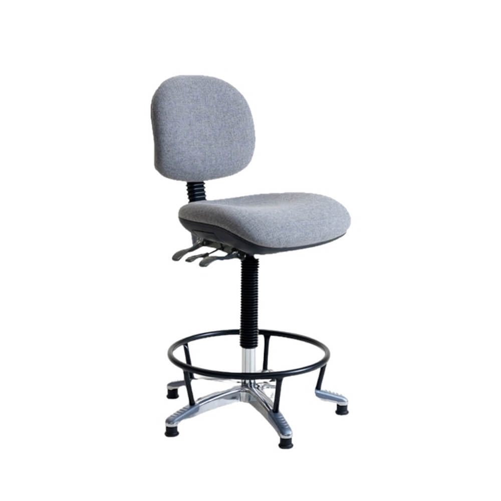 HD3 - Heavy Duty Office Chair With Foot Ring - Fabric With Feet