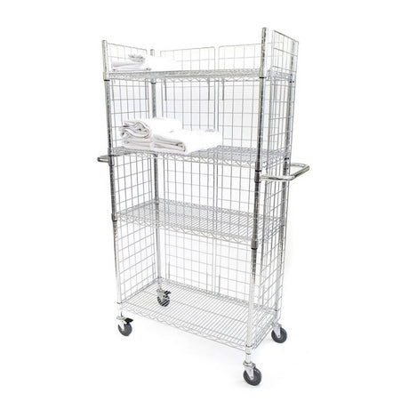 Chrome Wire Distribution Trolley with 4 Shelves