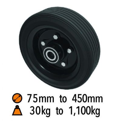 Black Solid Rubber Wheels