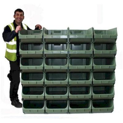 Wall of Plastic Picking Containers
