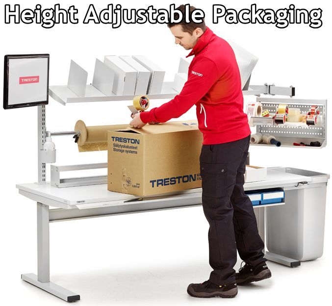 height adjustable packaging desk
