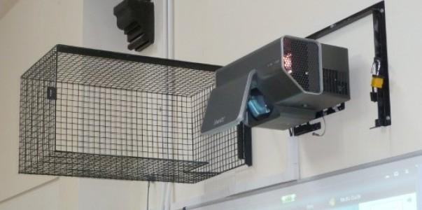 hinged wire mesh projector cage