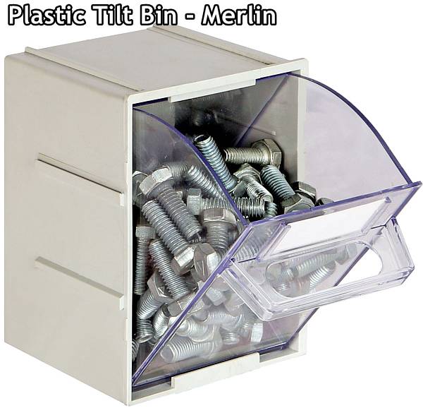 plastic tilting small parts bins