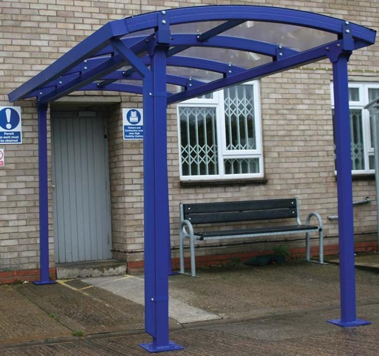 blue free standing blue shelter