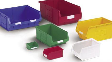 Open fronted containers for storing small parts