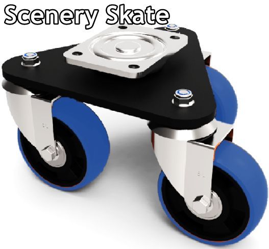 scenery skate with blue rubber wheels
