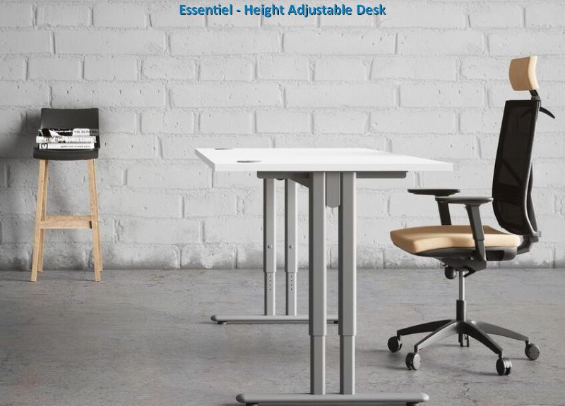 Essential height adjustable desk white
