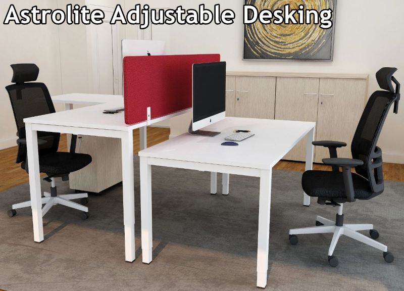 astrolite modular desking adjustable height