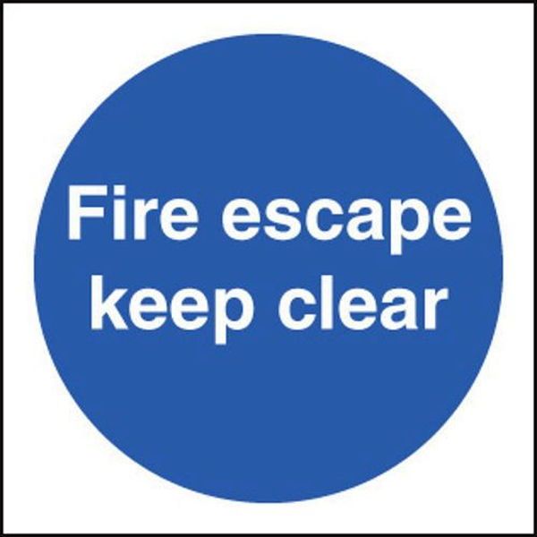 fire escape keep clear sign