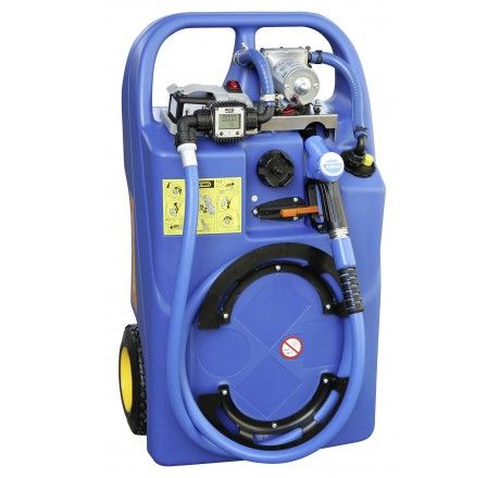 Mobile refilling trolley blue