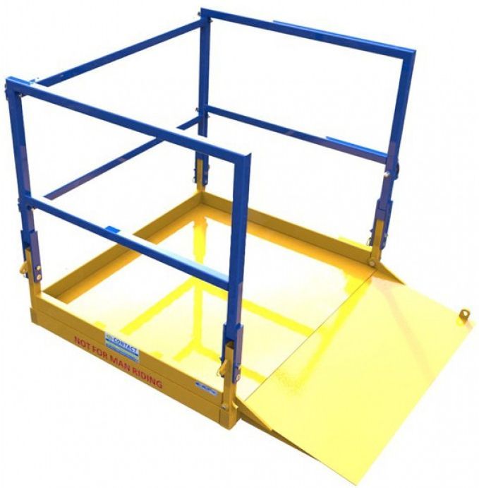 foldable forklift platform with ramp