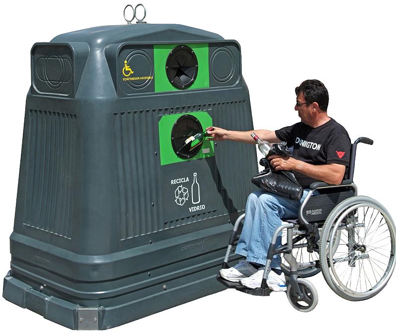 wheelchair access recycling bin