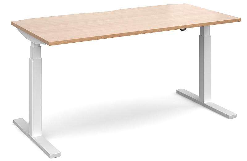 height adjustable beech desk