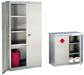 stainless-steel hazardous storage cupboard