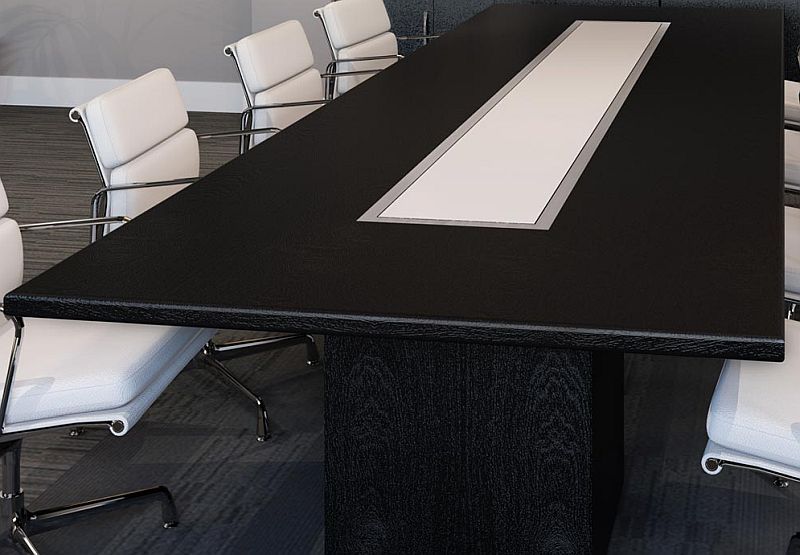 oracle rectangular boardroom table oak stained black