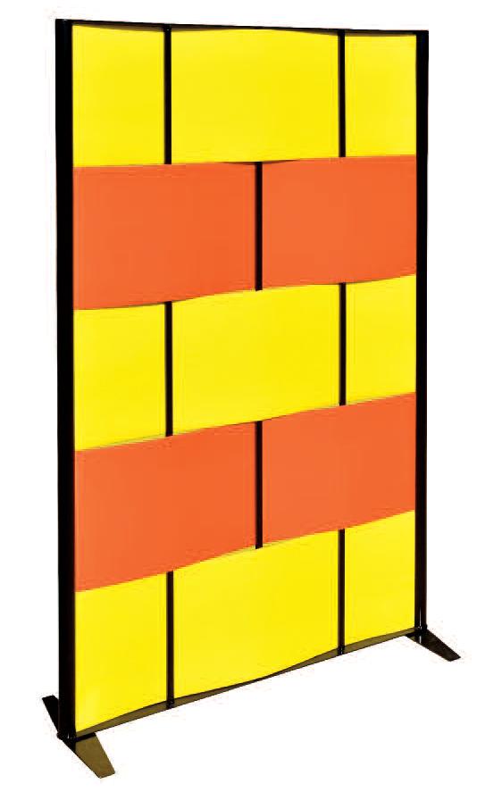 Merlin space divider screens yellow and orange