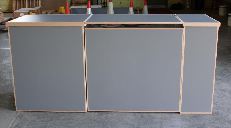 modular trade counter from front