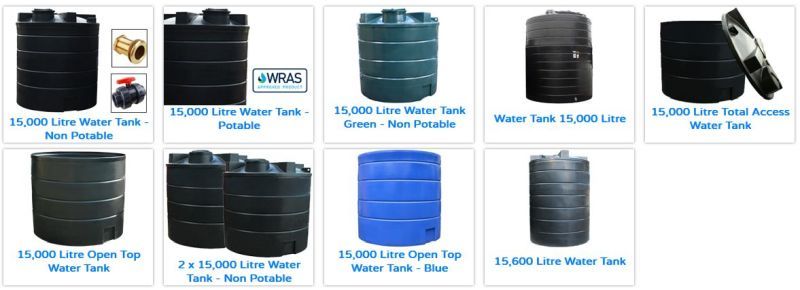 15000 litres water tanks