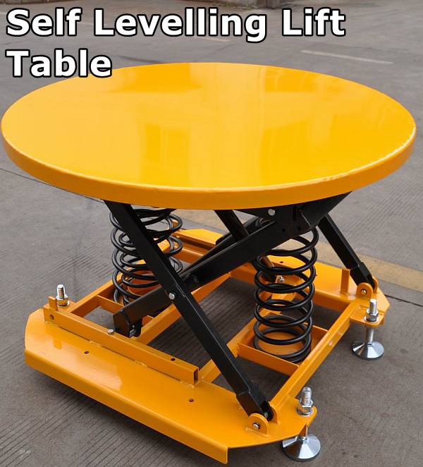 self levelling pallet table