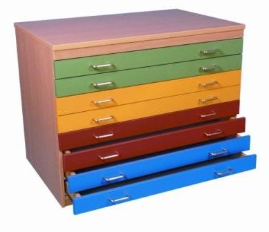 A1 paper storage 8 multicoloured drawers