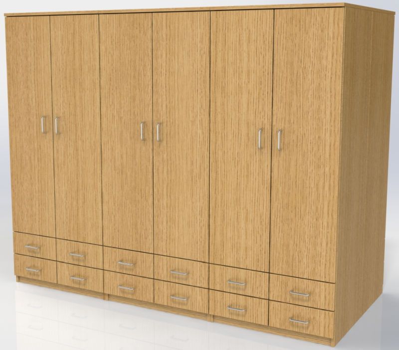 Merlin double door and 4 drawer cupboardx3