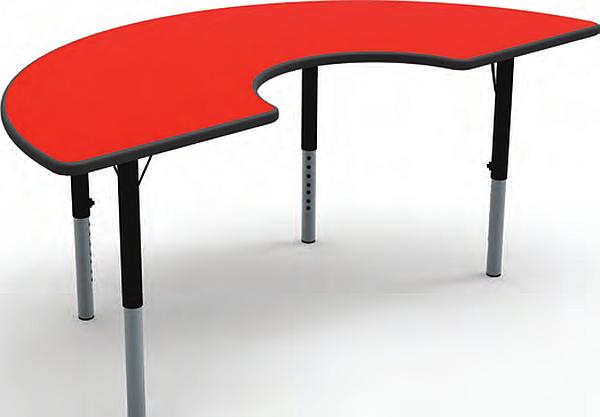 Red arc adjustable table