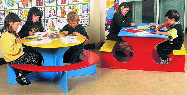rainbow coloured nursery furniture
