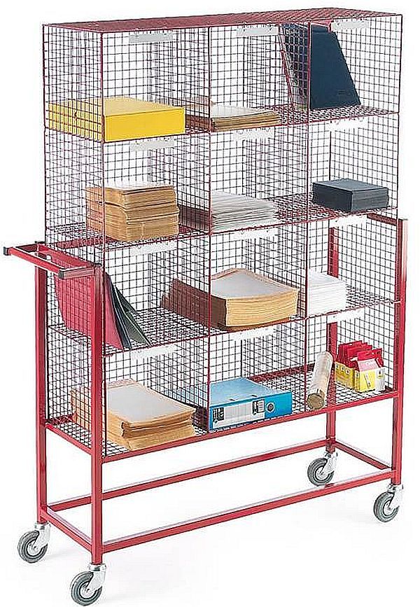MT965Z Mobile mesh pigeon hole trolley