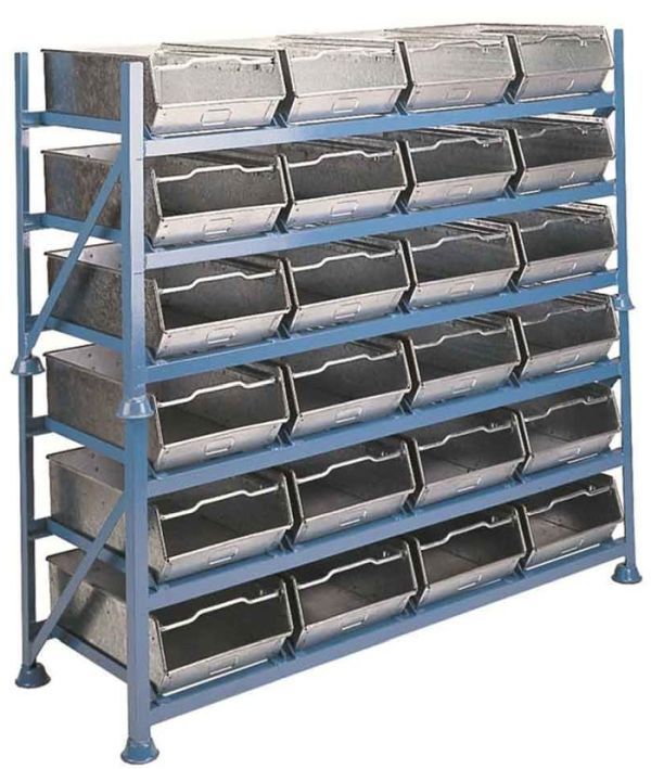 Steel stackable bin racks