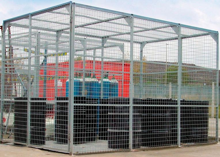 galvanised mesh storage cages