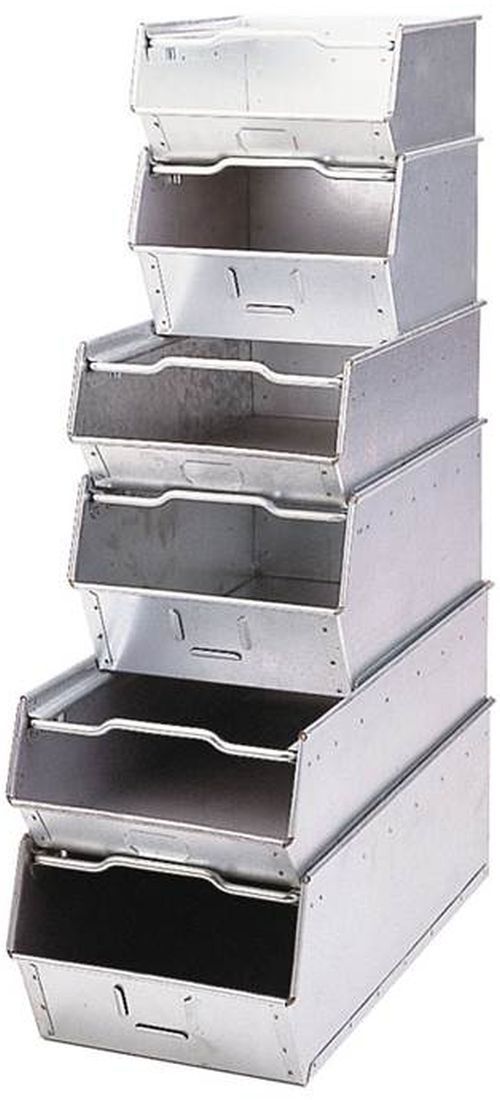 open fronted steel bins
