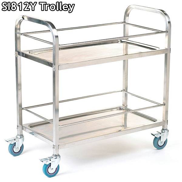 stainless steel braked shelf trolleys