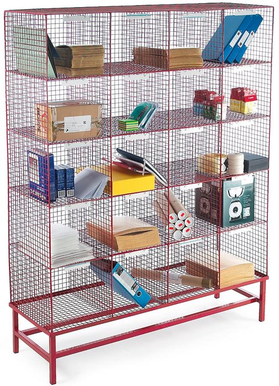 static wire mesh mailroom shelving