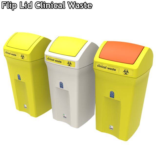 Clinical Waste Bins with flip lids