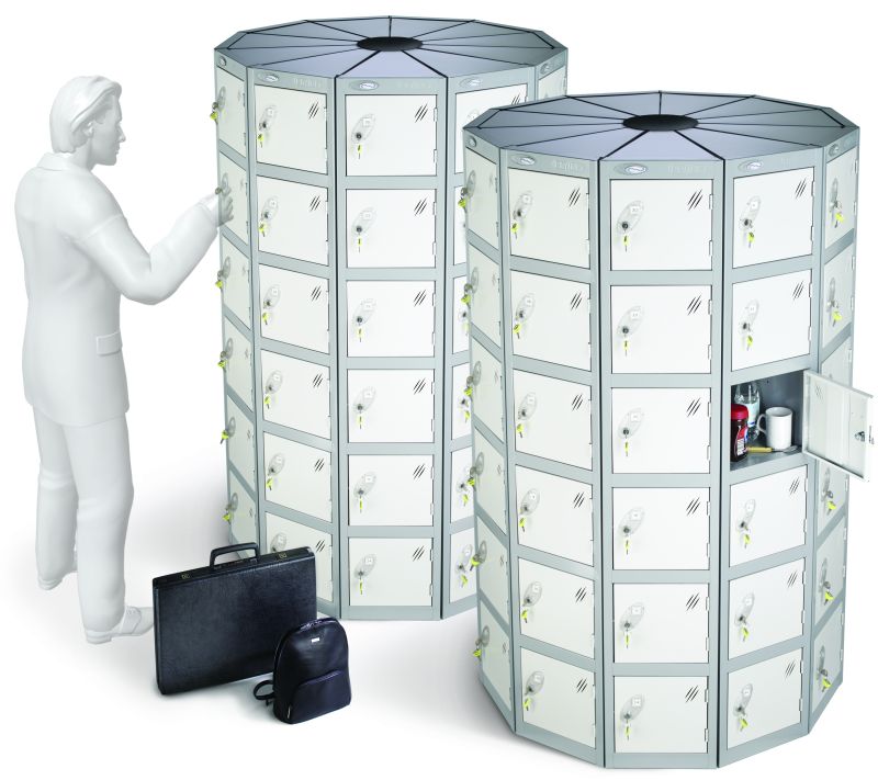pod lockers x2 with 66 compartments white