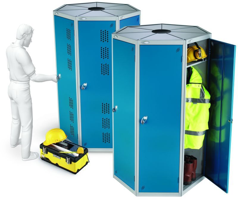 pod lockers x2 with 7 compartments blue