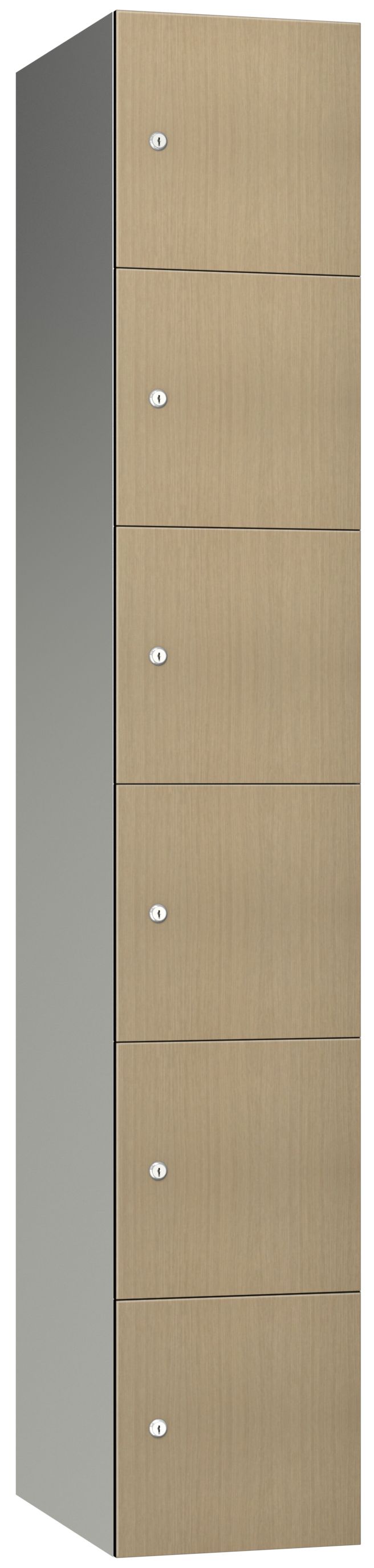 6 door aluminium sgl oak locker