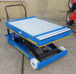 mobile scissor table with roller top scl800se