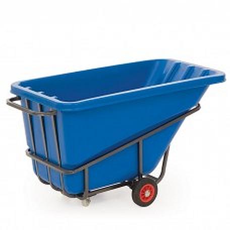 R91 plastic tipping skip in a steel frame