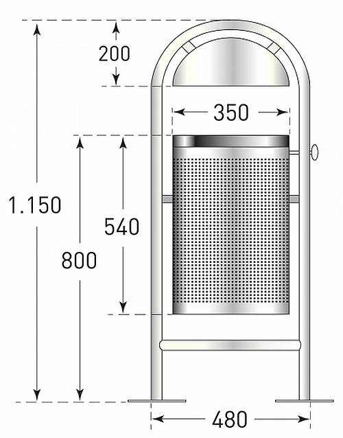 DS35 stainless bin dimensions