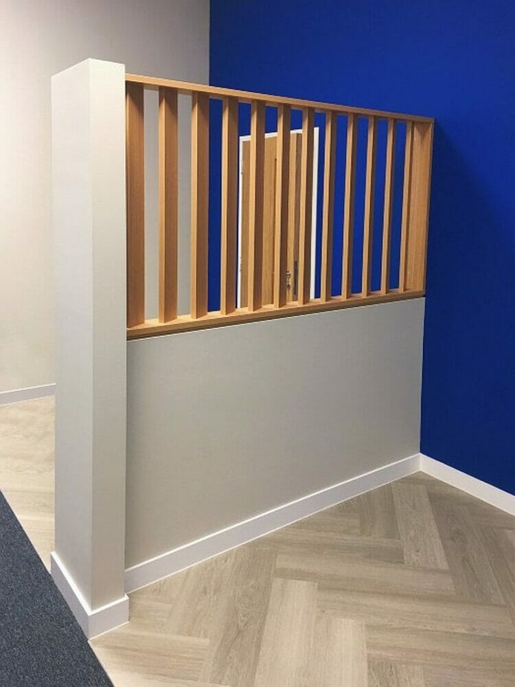 Mounted Slatwall on stud partition