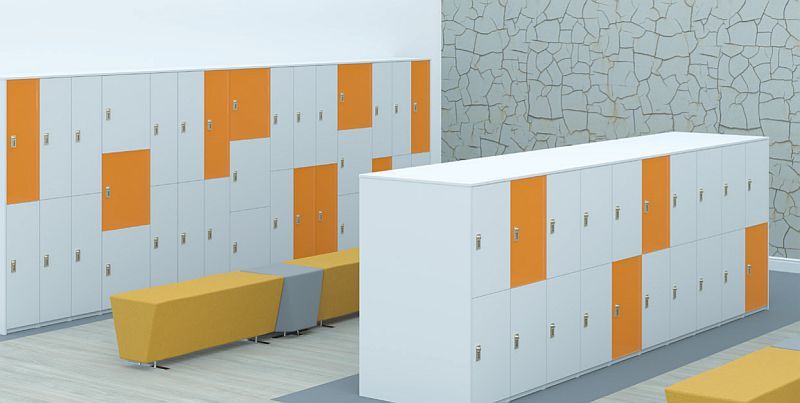 switch lockers orange and white