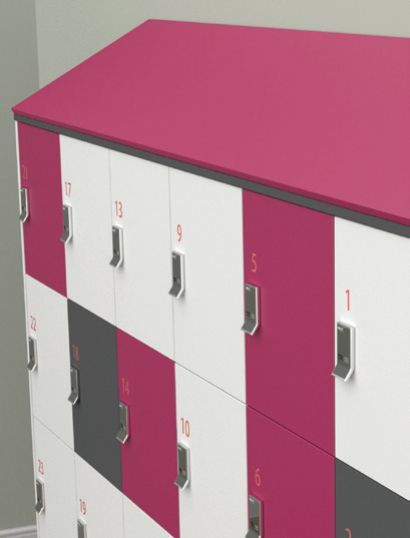 switch lockers with sloping top