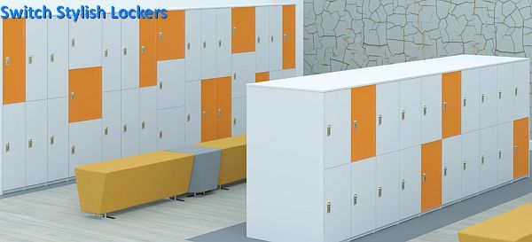 switch orange and white lockers