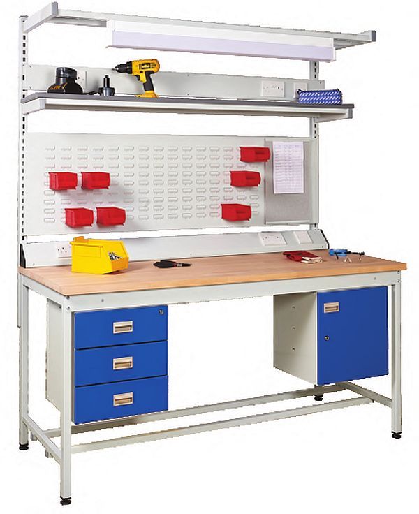 durable square tube workbench with accessories