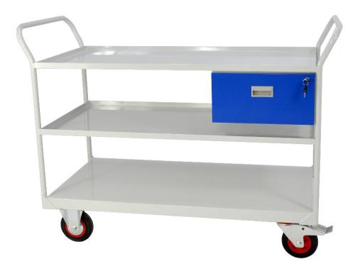 maintenance-trolley-with-three-shelves-and-lockable-drawer