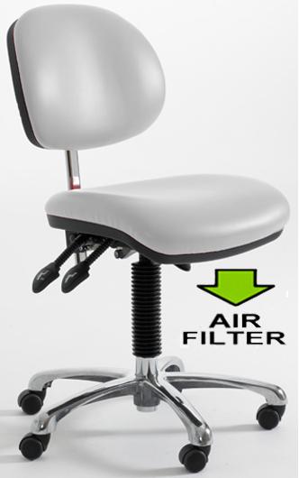 CR2 cleanroom chair with built-in filter